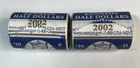 2002 P-D Kennedy Half Dollar Rolls BU Two Rolls Total 40 Coins