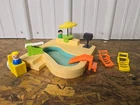Vintage 1986 Fisher Price Little People Swimming Pool #2526 & Accessories