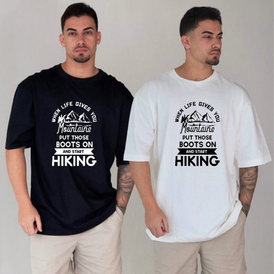 Wandern T-Shirt, Mountain Put Those Boots On Outdoor Natur Neuheit Grafik Tee