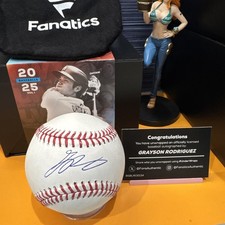 GRAYSON RODRIGUEZ AUTOGRAPHED BASEBALL FANATICS COA ORIOLES MLB