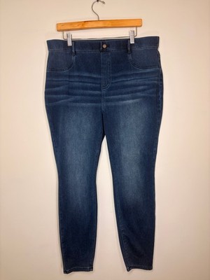 Time & Tru Womens XXL 20 Pull On Skinny Jeans Stretch Blue Denim Plus Size