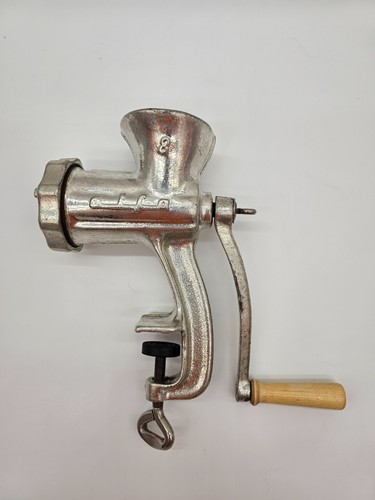 Vintage Alfa No. 8 Manual Meat Grinder Clamp-On Cast Aluminum