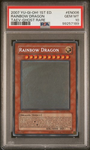 Rainbow Dragon TAEV-EN006 1st Edition-Ghost Rare Yugioh PSA 10 *189