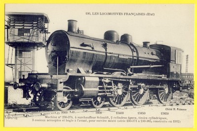 CPA Coll. FLEURY, PARIS LOKOMOTIVE Baujahr 1912 EISENBAHN ZUG Tour