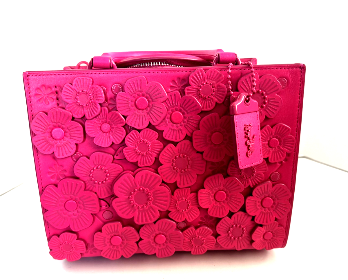 COACHティーローズボディーバッグ COACH Rogue Bag 25 W/Tea Rose Silver/Dragonfruit Pink Glovetanned