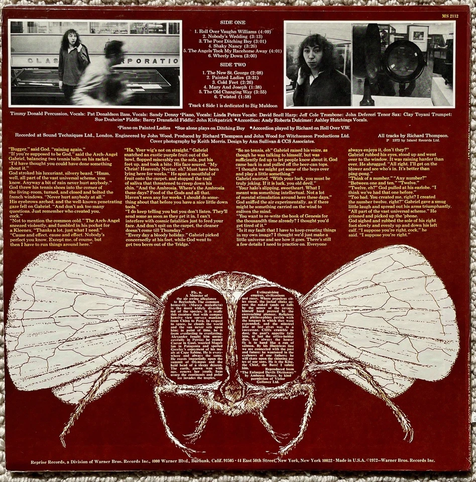 Richard Thompson STARRING AS HENRY THE HUMAN FLY! (Reprise MS2112) 1972 promo LP - Image 2 of 2