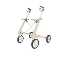 byACRE Carbon Ultralight Rollator, Compact Track Oyster White with Organizer Bag