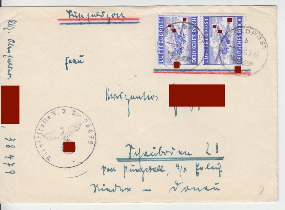DR - Bestand von 16 (!!) Feldpostbriefen- karten, viel LUFTPOST - bitte ansehen. - Bild 2 von 4