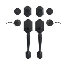 Front Door Handle Matte Black Double Door Handle Sets With Dummy Double Door Loc