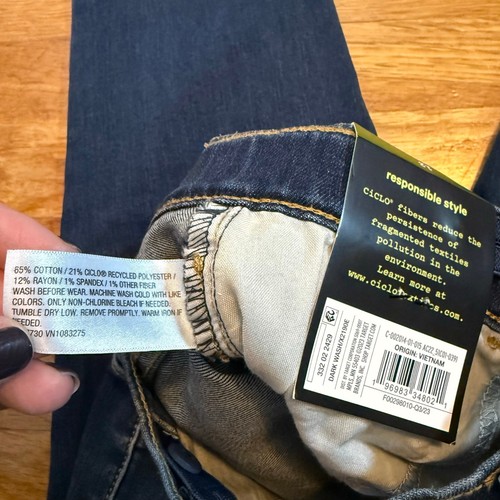 Art Class Girls 12 Dark Wash Skinny Distressed Stretchy Jeans Pockets Zipper New - Picture 8 of 8