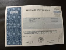 The Walt Disney Certificate of Stock December 23 1999 Rare The Walt Disney Certificate of Stock December 23 1999 Rare