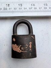 Vintage 3" Wilson Bohannan Brass Padlock LG Co, Laclede Gas - NO KEY