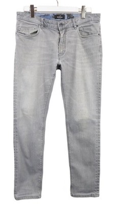 MASON'S Harris Jeans Men's W36 Grey Faded Denim Whiskers Slim Fit Stretchy
