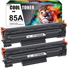2Pack CE285A 85A 285A Toner Cartridge For HP LaserJet P1102 P1102W M1132 M1212NF