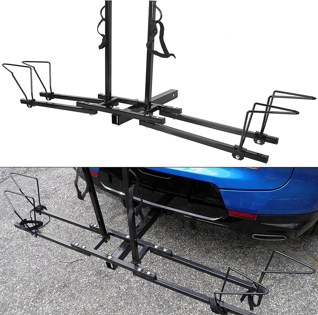 Upright Mountain Bike Rack 2 Hitch Carrier Rear SUV Van Truck Hold