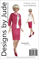 Classic Suit Doll Clothes Sewing Pattern for 16.5" RTB101 Grace, Claire Tonner