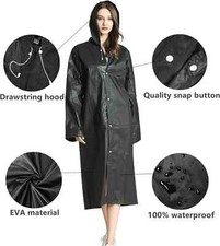 Unisex Adult Waterproof Raincoat Rain Coat Hooded Jacket Poncho Rainwear Camping