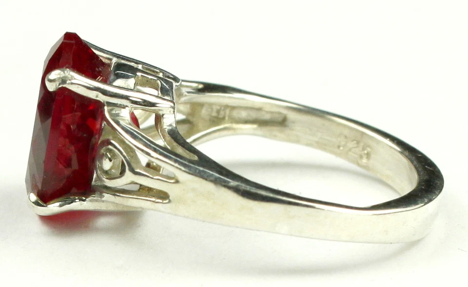 Created Ruby, 925 Sterling Silver Ladies Ring, SR139 - Image 3 of 4