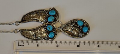 Signed Vintage Pat Yazzie PY Navajo Sterling Silver Turquoise