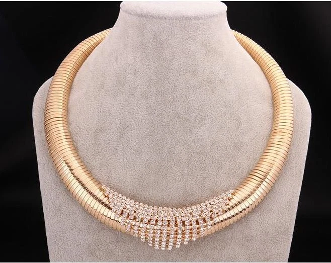 Colar de festa de casamento de luxo GF folheado a ouro 18k 18 quilates CZ - Imagem 2 de 4