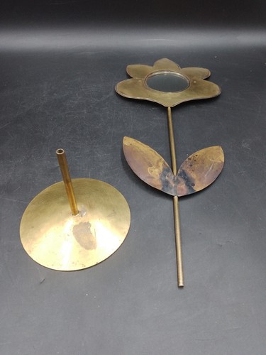 Jean Vinay (1907-1978): "flower" mirror on copper foot. Circa 1960 H 44.5 cm - Picture 9 of 9