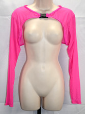 Exotic Dancer Sheer Hot Pink Cover Long Sleeve Clip Front Size S/M NWOT