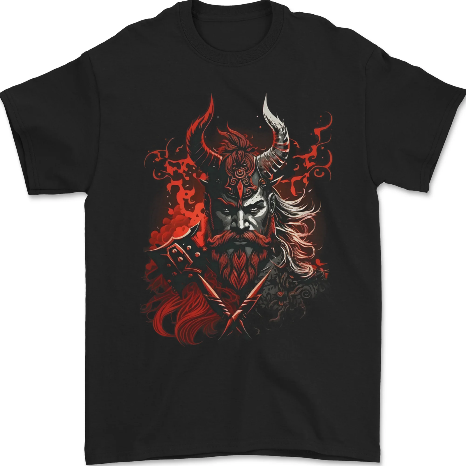 An Artistic Fantasy Viking Warrior Mens T-Shirt 100% Cotton