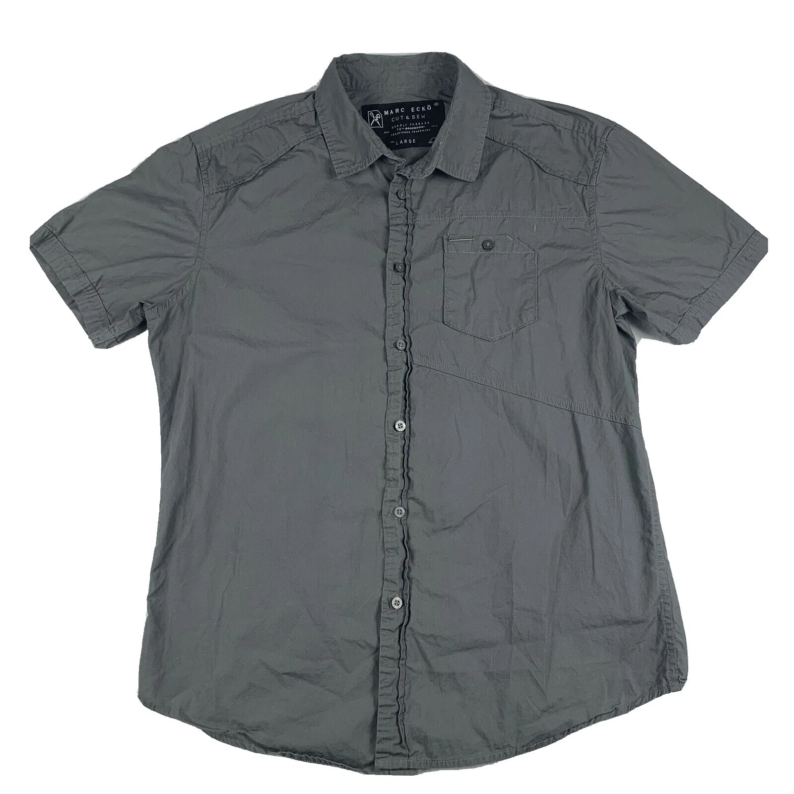 Botón Casual sólido algodón Marc Ecko-Down Shirts for Men