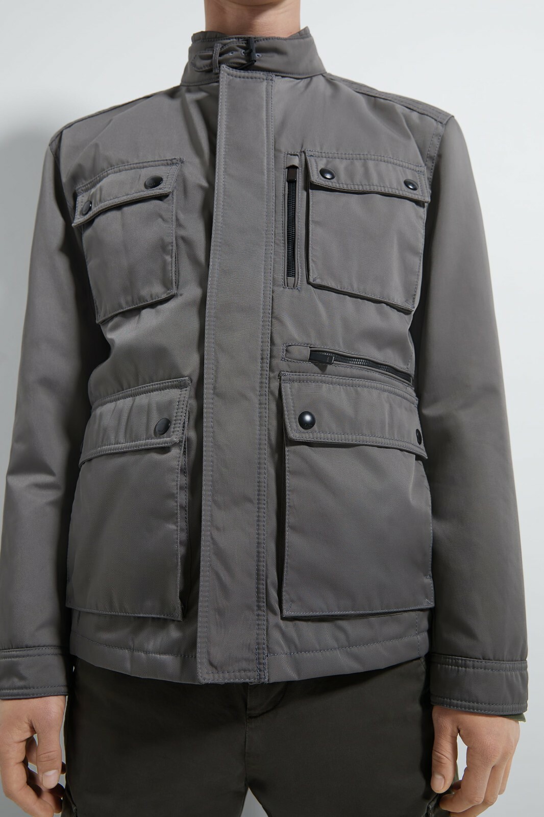 New Zara Water Repellent Puffer Jacket S Gray shirt jeans coat sweater overshirt image 5