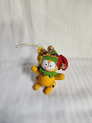 1981 Garfield Elf Trim-A-Tree Christmas Ornament Vintage Cat Very Nice