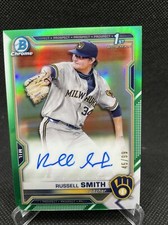2021 Bowman Draft Chrome Pick Green Refractor /99 Russell Smith #CDA-RS Auto