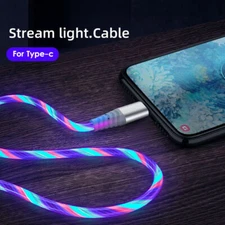 New 3.3ft LED flowing Light Up USB Charging Data Sync Cable For Samsung iPhone