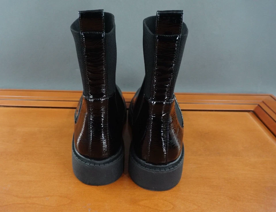 Andre Assous Violeta Chelsea Zapatos Mujer 8.5 Negro Imitación Cuero Pull On Botín Foto 4 de 4