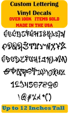 Custom Personalized Decal Vinyl Lettering Text Business Sign Graffiti Font vF