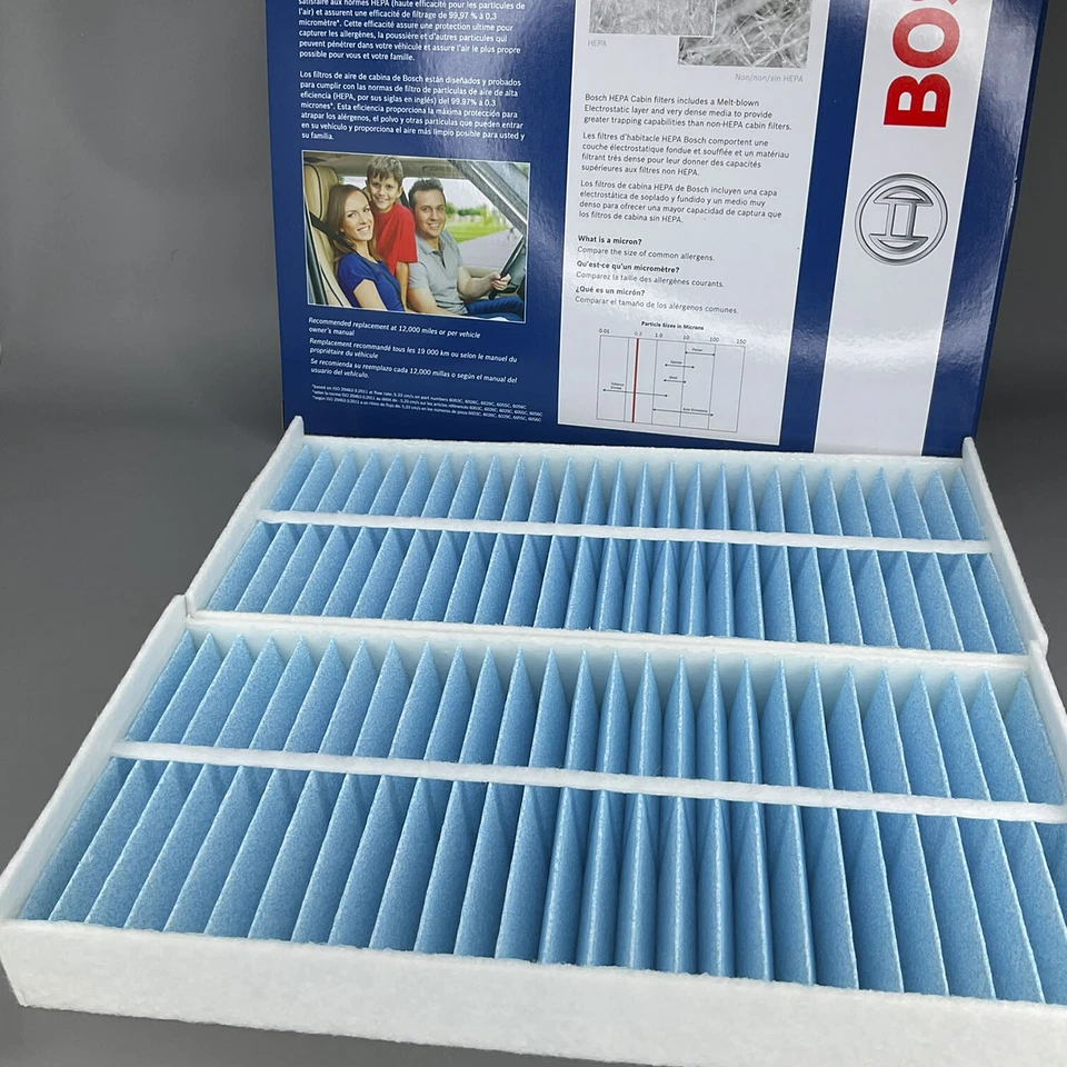 Juego de 3 filtros de aire de cabina premium genuinos para Benz Clase S E CL Maybach BOSCH 6010C Foto 2 de 4