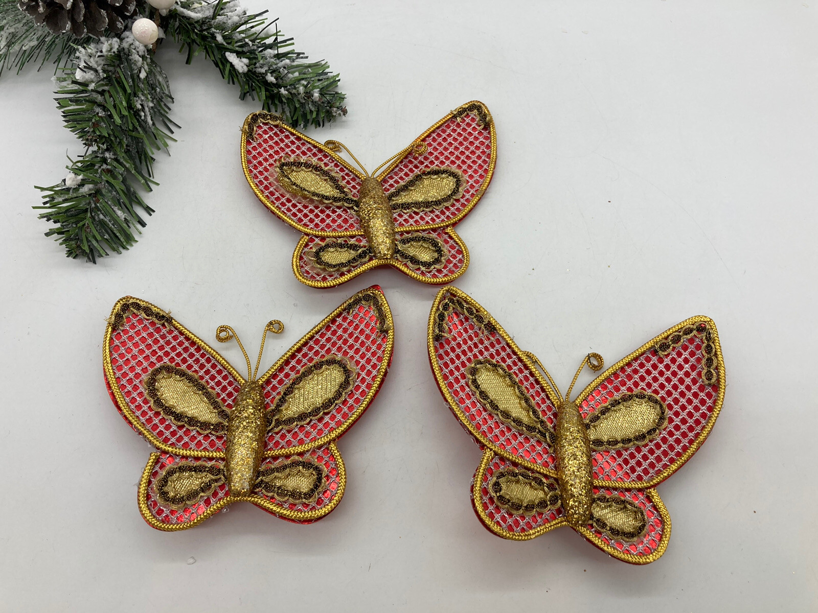 Vintage Lot of Clip On Butterfly Ornaments Set of 3 eBay