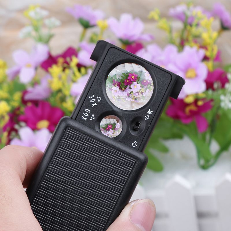 30x 60x Multifunctional Magnifier LED Portable Magnifying Jeweler ...