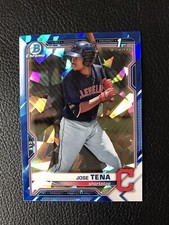 2021 Bowman Chrome Jose Tena Sapphire 1st Prospect #BCP-128 Indians