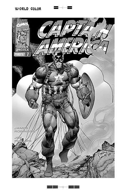 Jim Lee Captain America #7 Rare Large Production Art Cover
