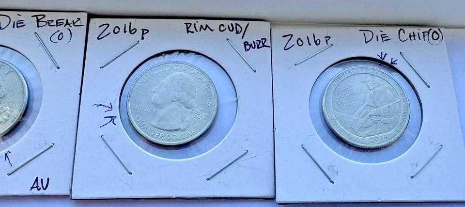 1994 To 2016 Washington Die Clash, Die Chip, Rim Cud~ Get All Coins Shown ~~ I16 - Image 2 of 4