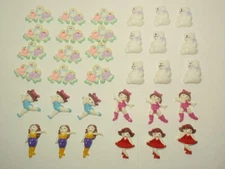 Lot Vtg Resin Children Flat Back Flatback Craft Taiwan ROC: Ballerina, Bear...