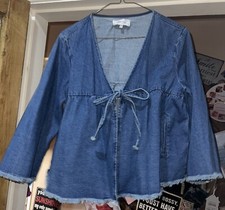 Lost Ink Denim Jacket Size 12 New !