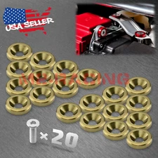 20pcs Bronze Billet Aluminum Bumper Fender Washer Bolt Engine Bay Screw Dress Up