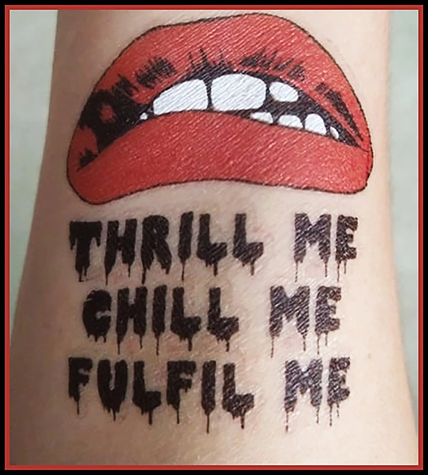 TOP TATS The Rocky Horror Show Temporary Tattoos FANCY DRESS Frankfurt Boss, Lips