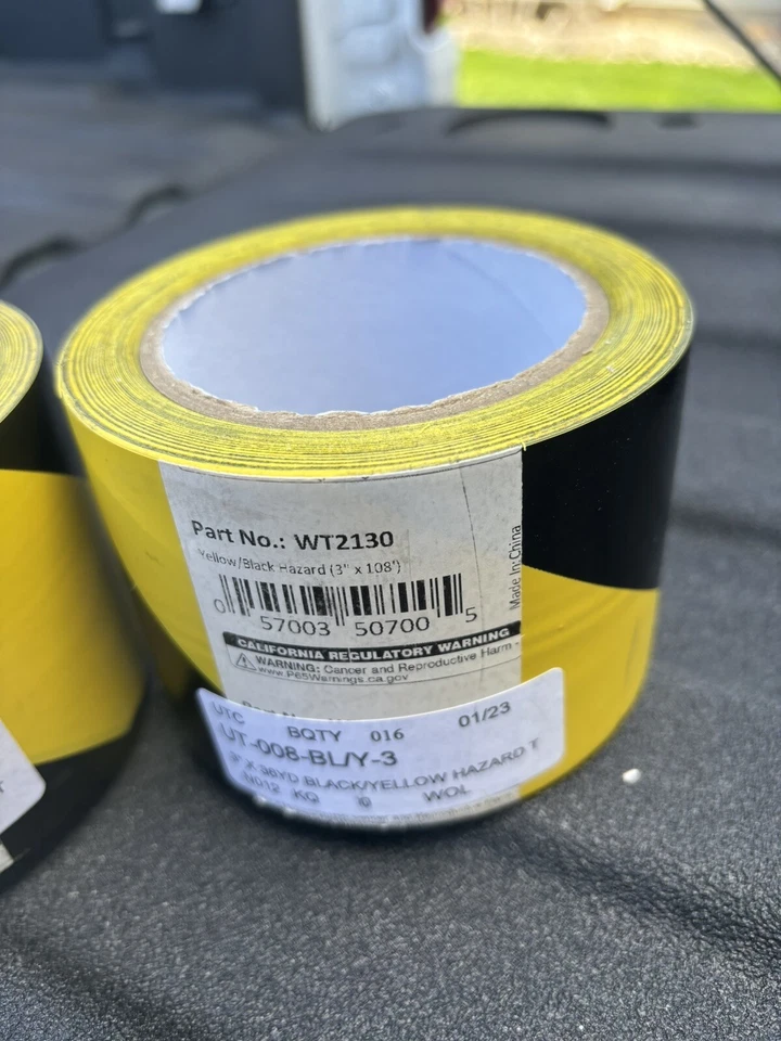 2xBlack & Yellow Hazard Safety Floor Tape, 3 Inch X 36yd - Image 2 of 3