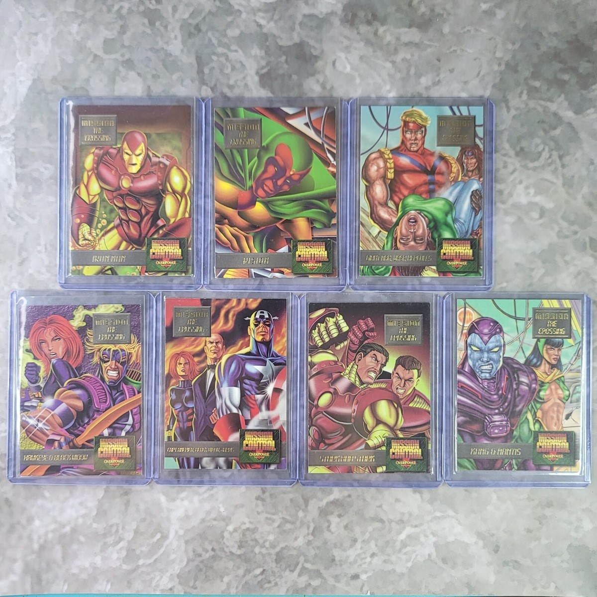 1995 Marvel Overpower Card Game Mission The Crossing Cards