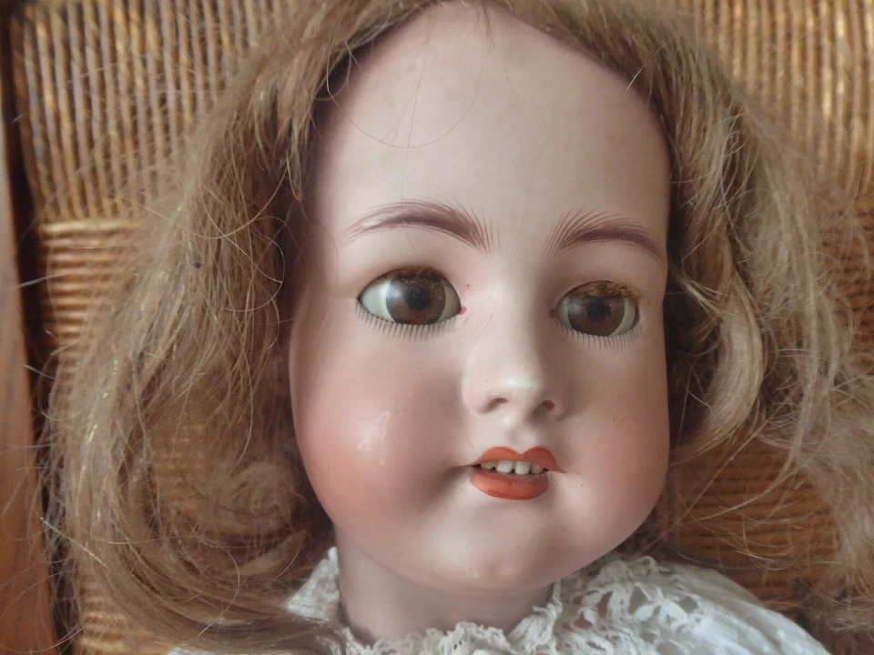 Simon Halbig Muñeca Boca Abierta Cabeza Porcelana Tamaño 73cm Muñeca Antigua - Imagen 3 de 4