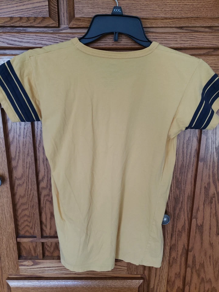Camiseta para mujer Notre Dame amarilla manga corta Banner Supply Co. talla L Foto 4 de 4