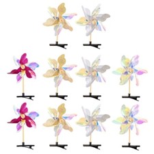 10Pieces Cartoon Hair Clips with Spinning Windmills Plastic Barrettes Clip