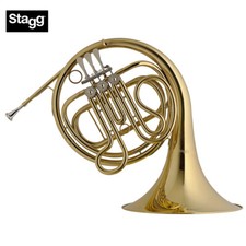 Stagg WS-HR245 Brass French Horn with 3 Rotary Valves and Form Case